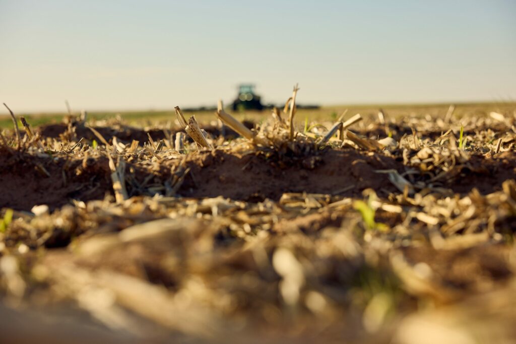 Tractor in distance preparing to plant in Texas